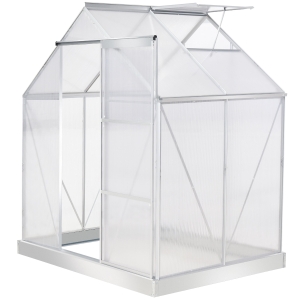 Outsunny 4x6ft Walk-In Polycarbonate Greenhouse w/ Window Clear