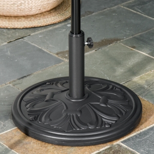 Outsunny Round Parasol Base, Φ48x34H cm-Black