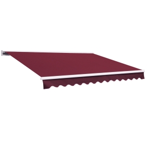 Outsunny 3.5x2.5m Motorised Aluminium Awning w/ Remote Wine Red