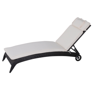 Outsunny Sun Lounger Cushion, 198Lx53Wx5T cm-Cream White