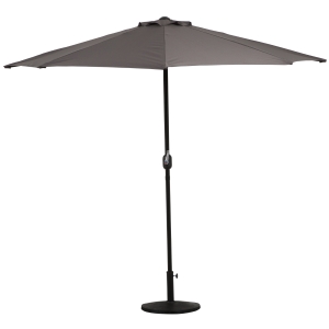 Outsunny Half Round Umbrella Balcony Parasol Outdoor Aluminum Grey, 2.7m