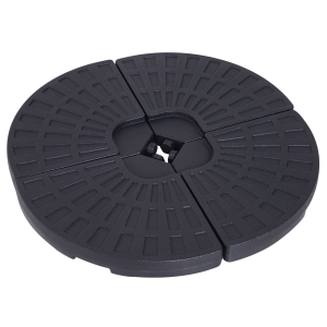 Outsunny 4 Pcs Portable Umbrella Base, HDPE-Black