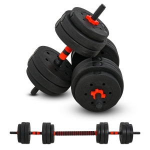 HOMCOM 25kg Adjustable 2 IN 1 Barbell Dumbbells Weight Set for Body Fitness Lifting