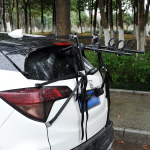 HOMCOM Metal Universal Rear Car Mounted Bicycle Carrier for 2 Bikes Black