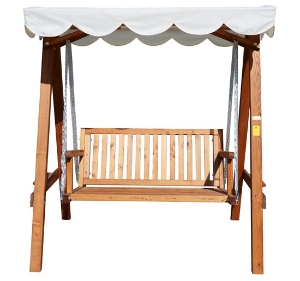 Homcom Balancoire de Jardin Deux Places Blanc 162 x 130 x 185 cm