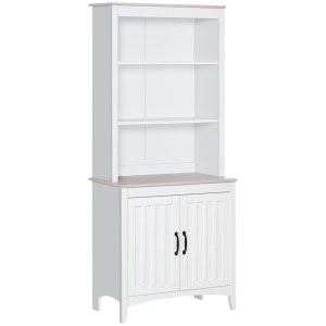 HOMCOM Kitchen Cupboard Freestanding Sideboard with Cabinet Shelves Open Countertop