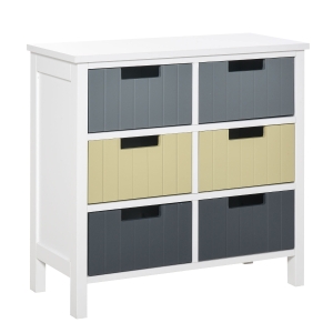 HOMCOM Chest of Drawers Storage Side Cabinet w/ 6 Detachable Drawers Home Furniture