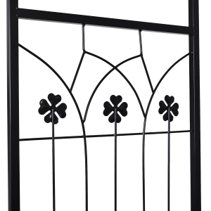 Outsunny Steel Frame Outdoor Garden Arch w/ 2-Seater Bench Flower Climber Black