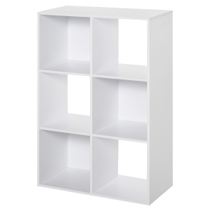 HOMCOM 6 Cubes Shelving Cabinet, Particle Board-White