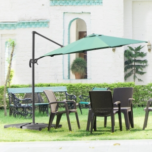 Outsunny Umbrella Parasol W/360° Rotation Φ294x248H cm-Green