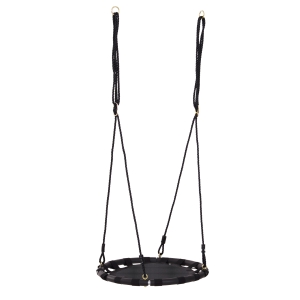 HOMCOM 24" Kids Hanging Tree Swing Nest Seat Metal Frame Backyard Playground Outdoor Garden Backyard Play Toy Black