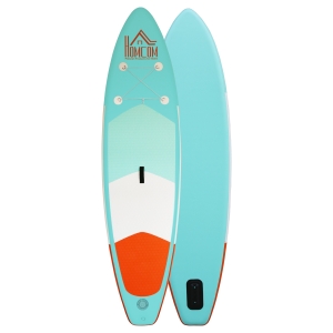 HOMCOM Inflatable Stand Up Paddle Boards W/ Adjustable Paddle, Fix Bag, Air Pump, Fin, Backpack Beach Surf -Green, Orange