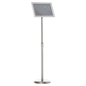 HOMCOM A4 Poster Stand height Adjustable Display Stands Board Replaceable Vertical & Horizontal with Metal Base Silver