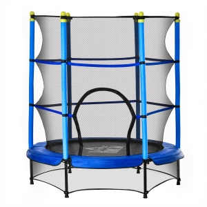 HOMCOM Trampolim para Crianças acima de 3 Anos Cama Elástica Infantil com Rede de Segurança e Estrutura de Aço para Interiores e Exteriores Carga 45kg 140x140x160cm Azul