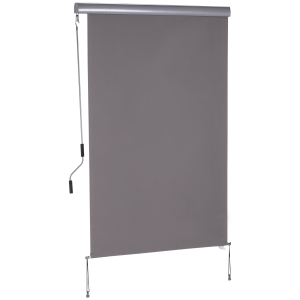 Outsunny Exterior Roller Shade Cordless Roller Shade Manual Patio Window Blind Pull Down Roller Sun Shade
