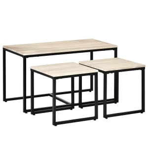 HOMCOM 3 PCs Nesting Table Coffee Table Set