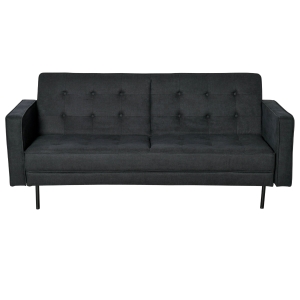 Canapé convertible 2 places style Chesterfield tissu gris foncé