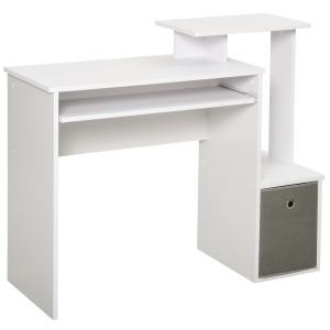 HOMCOM Computer Desk with Sliding Keyboard Tray Storage Drawer Shelf Home Office Workstation
