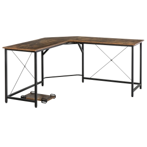 HOMCOM Corner Gaming Desk L-Shape Computer PC Workstation Home Office Three Worktop Writing Table 150 x 150 x 75 cm
