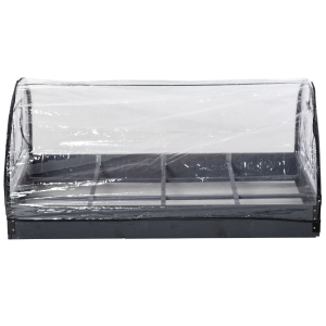 Mini serre de jardin carré potager bois sapin gris bâche PVC