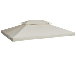Outsunny 3 x 4m Gazebo Replacement Canopy Roof Top 2 Tier Pavilion Cover Outdoor Patio Spare Part