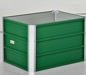 Outsunny Caixa de Plantio de Aço com Luvas Caixa de Plantio Retangular para Cultivos de Plantas Flores para Terraço Jardim 66x47x40cm Verde