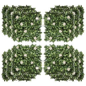 Outsunny 12PCS 20" x 20" Artificial Boxwood Wall Panel Rhododendron Privacy Fence Screen