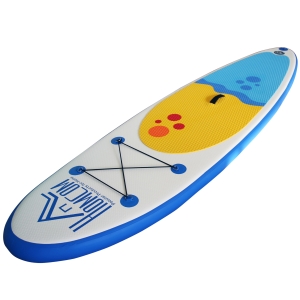 HOMCOM Inflatable Surf Boards W/ Paddle, Fix Bag, Air Pump, Fin, Backpack -Blue