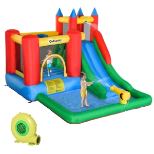 Outsunny 330cm x 245cm x 215cm Inflated Castle for Climbing, Bouncing, & Sliding