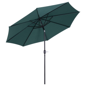 Outsunny 3m Parasol Patio Umbrella Outdoor Sun Shade with Tilt and Crank Green
