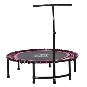 HOMCOM Trampoline Outdoor Bouncer Jumper 3-Level Adjustable Handle Adult Kid -Pink
