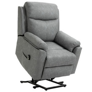 HOMCOM PU Leather Massage Power-Lift Armchair - Grey