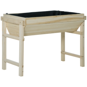 Outsunny Raised Garden Bed Wooden Elevated Planter Box for Backyard to Grow Vegetables
