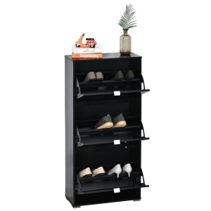 Meuble à chaussures 3 portes abattantes 3 compartiments MDF