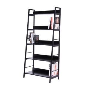 Homcom Étagère Bibliothèque à 5 Niveaux en Bois Noir 70 x 35 x 150 cm