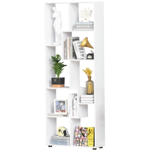 Bibliothèque étagère zig zag panneaux particules blanc