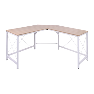HOMCOM Corner Gaming Desk L-Shape Computer PC Workstation Home Office Three Worktop Writing Table 76x150cm Oak