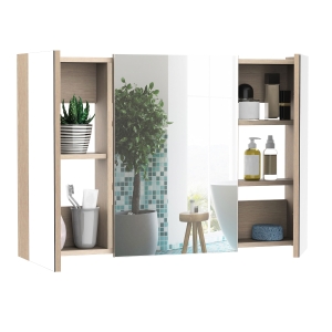 Homcom Armoire Murale pour Salle de Bains Beige 90 x 14 x 60 cm