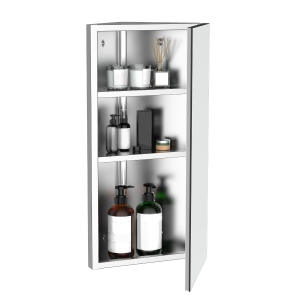 HOMCOM Armoire de Salle de Bain avec Miroir en Acier Argent