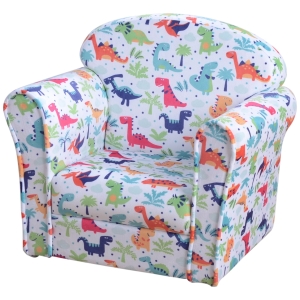 HomCom® Sillón Infantil Sofá Sillón para Niños con Dibujos Mini Sofá 50x39x44cm Estructura de Madera Cubierta de Franela