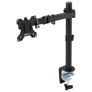 Vinsetto Soporte Monitor de PC para Pantalla LCD LED de 13"-32" VESA 75/100 mm con Brazo de Resorte de Gas Giratorio 360° Altura Ajustable 2 Opciones de Montaje 47x11,5x52 cm Negro