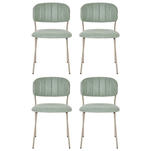 HOMCOM Juego de 4 Sillas de Comedor Apilables con Patas de Metal Estilo Moderno Nórdico para Cocina Bar Restaurante Carga Máx. 100 kg 49,5x55x81 cm Verde