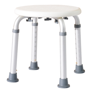 HOMCOM Taburete de Baño Silla de Baño Asiento de Seguridad para Baño Ayuda a Ancianos Lesionados regulable en Altura 32,2x41x35,5-54 cm Blanco