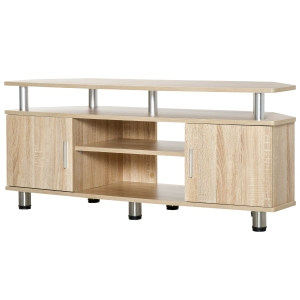 HOMCOM Mesa Soporte de TV Mueble de Comedor Salón Moderno Armario 2 Puertas 2 Estantes 120x39.5x52 cm
