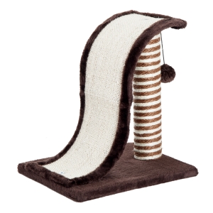 PawHut Árbol Rascador para Gatos tipo Centro de Juegos con Poste de Sisal Natural y Pelota para Jugar y Arañar 35 x 30 x 39cm