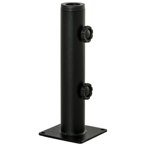Outsunny Soporte de Parasol para Suelo de Cemento con 2 Botones de Bloqueo y 4 Tornillos de Expansión Base de Sombrilla para Palo de Paraguas de 34/38/48mm 12x12x30 cm Negro