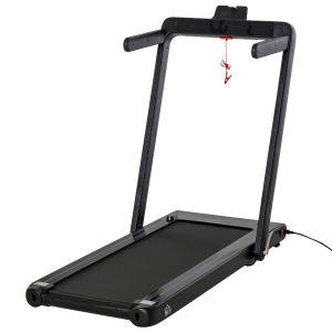 HOMCOM Cinta de Correr y Andar Eléctrica 2 en 1 Plegable 1-12km/h con Control Remoto Pantalla LED Dual Bluetooth y Superficie de Carrera 110x40 cm para Gimnasio Casa 134x66x107 cm Negro