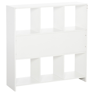 HOMCOM Estantería Librería con 8 Compartimentos Estantería de Exposición Libros Estilo Moderno para Sala de Estar Dormitorio Oficina 97,5x30x100 cm Blanco