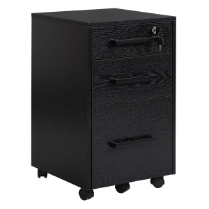HOMCOM Comoda Suport pentru Documente de Birou cu 3 Sertare Etajera 5 Roti Negru 39.2x40x65.4cm