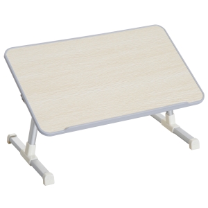 Homcom Masuta Tava de Pat Reglabila in Lemn si Otel, 54x30x22.5-32cm